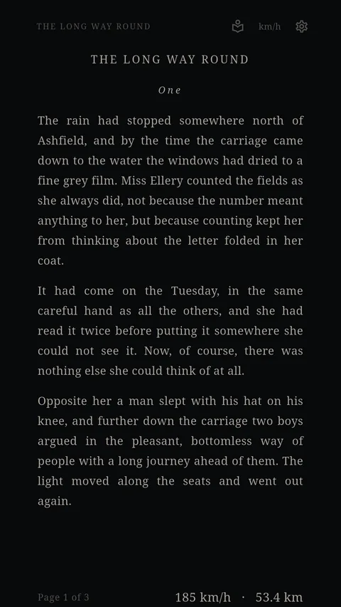 The discreet (reading app) display.